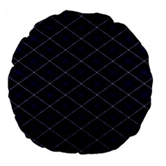 Blue Plaid  Large 18  Premium Round Cushions by dressshop