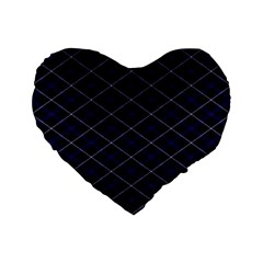 Blue Plaid  Standard 16  Premium Flano Heart Shape Cushions by dressshop