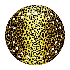 Leopard 1 Leopard A Round Filigree Ornament (Two Sides)