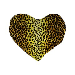 Leopard 1 Leopard A Standard 16  Premium Flano Heart Shape Cushions by dressshop