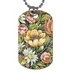 Retro Vintage Floral Dog Tag (two Sides) by dressshop