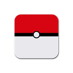 Poke Ball Rubber Square Coaster (4 Pack)  by raeraeshescrafty