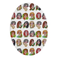 All The Petty Ladies Oval Ornament (two Sides) by ArtByAng