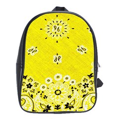 Grunge Yellow Bandana School Bag (xl) by dressshop