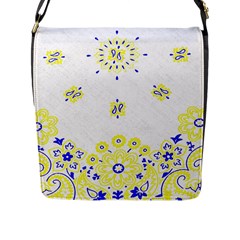 Faded Yellow Bandana Flap Closure Messenger Bag (l) by dressshop