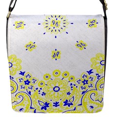 Faded Yellow Bandana Flap Closure Messenger Bag (s) by dressshop