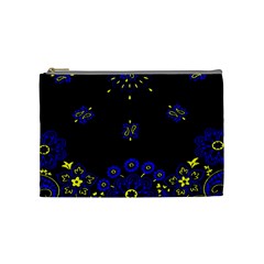 Blue Yellow Bandana Cosmetic Bag (medium) by dressshop