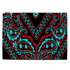 Blue And Red Bandana Cosmetic Bag (xxl) by dressshop