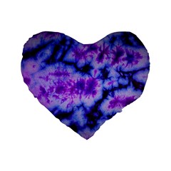 Tie Dye 1 Standard 16  Premium Flano Heart Shape Cushions by dressshop