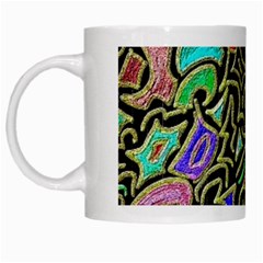 Swirl Retro Abstract Doodle White Mugs by dressshop