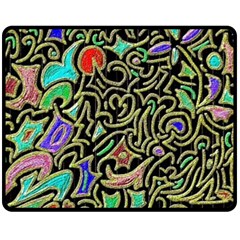 Swirl Retro Abstract Doodle Fleece Blanket (medium)  by dressshop