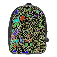 Swirl Retro Abstract Doodle School Bag (xl) by dressshop