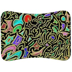 Swirl Retro Abstract Doodle Velour Seat Head Rest Cushion by dressshop