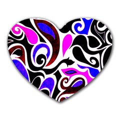 Retro Swirl Abstract Heart Mousepads