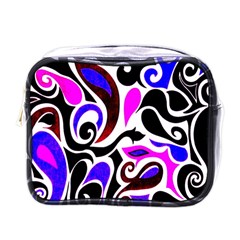 Retro Swirl Abstract Mini Toiletries Bag (one Side) by dressshop