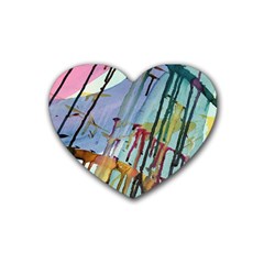 Chaos In Colour  Heart Coaster (4 Pack)  by ArtByAng