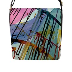 Chaos In Colour  Flap Closure Messenger Bag (l) by ArtByAng