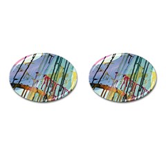 Chaos In Colour  Cufflinks (oval) by ArtByAng