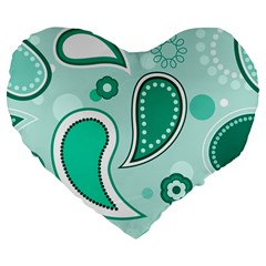 Seamless Large 19  Premium Flano Heart Shape Cushions