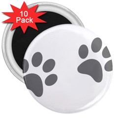 Pets Footprints 3  Magnets (10 Pack)  by Hansue