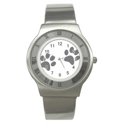 Pets Footprints Stainless Steel Watch by Hansue