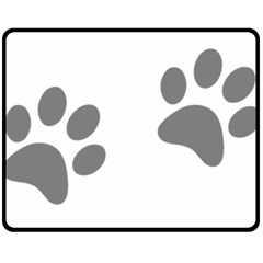 Pets Footprints Double Sided Fleece Blanket (medium)  by Hansue