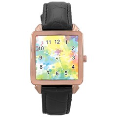 Abstract Pattern Color Art Texture Rose Gold Leather Watch  by Nexatart