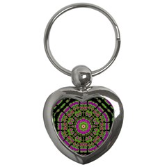 Flowers And More Floral Dancing A Happy Dance Key Chains (heart)  by pepitasart