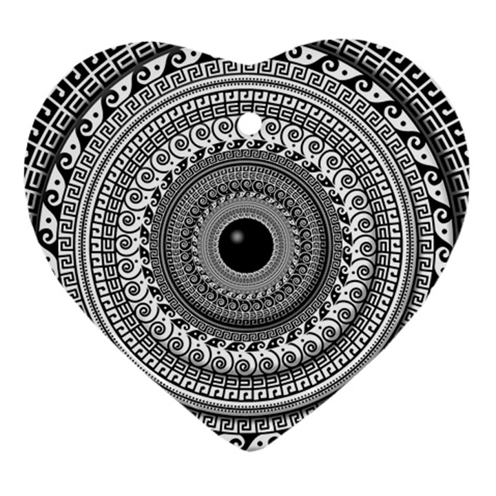 Graphic Design Round Geometric Ornament (Heart)