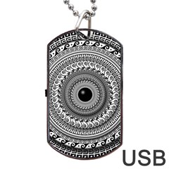 Graphic Design Round Geometric Dog Tag Usb Flash (two Sides) by Nexatart