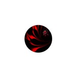 Red Black Abstract Curve Dark Flame Pattern 1  Mini Magnets Front