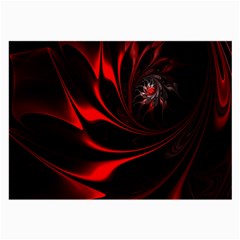 Red Black Abstract Curve Dark Flame Pattern Large Glasses Cloth (2-side) by Nexatart