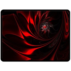 Red Black Abstract Curve Dark Flame Pattern Fleece Blanket (large)  by Nexatart