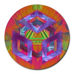 Glitch Glitch Art Grunge Distortion Round Mousepads by Nexatart