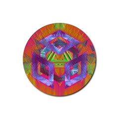 Glitch Glitch Art Grunge Distortion Rubber Coaster (round)  by Nexatart