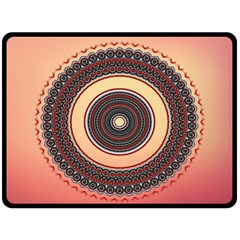 Ornamental Shape Concentric Round Double Sided Fleece Blanket (large)  by Nexatart