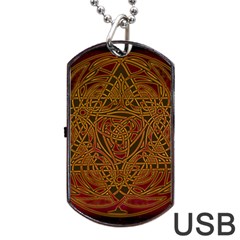 Beautiful Art Pattern Dog Tag Usb Flash (two Sides)