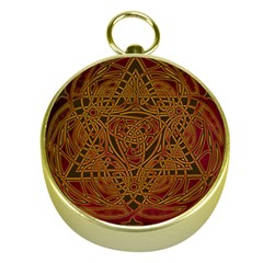 Beautiful Art Pattern Gold Compasses by Nexatart