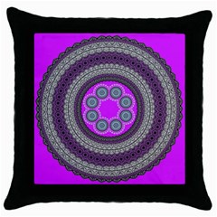 Round Pattern Ethnic Design Throw Pillow Case (black)