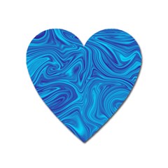 Blue Abstract Pattern Art Shape Heart Magnet by Nexatart