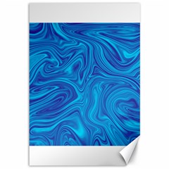 Blue Abstract Pattern Art Shape Canvas 12  X 18  by Nexatart