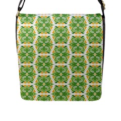 Pattern Abstract Decoration Flower Flap Closure Messenger Bag (l) by Nexatart