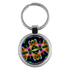 Butterfly Color Pop Art Key Chains (round)  by Nexatart