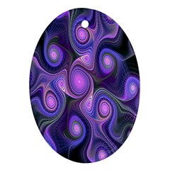 Abstract Pattern Fractal Wallpaper Oval Ornament (two Sides)