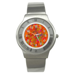 Abstract Pattern Art Canvas Stainless Steel Watch