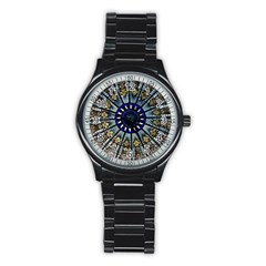 Pattern Art Form Architecture Stainless Steel Round Watch by Nexatart