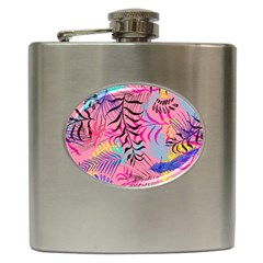 Illustration Reason Leaves Design Hip Flask (6 Oz) by Nexatart