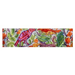 Art Flower Pattern Background Satin Scarf (oblong)