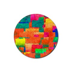 Pattern Texture Background Color Rubber Coaster (round)  by Nexatart