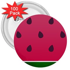 Watermelon Fruit Summer Red Fresh 3  Buttons (100 Pack)  by Nexatart